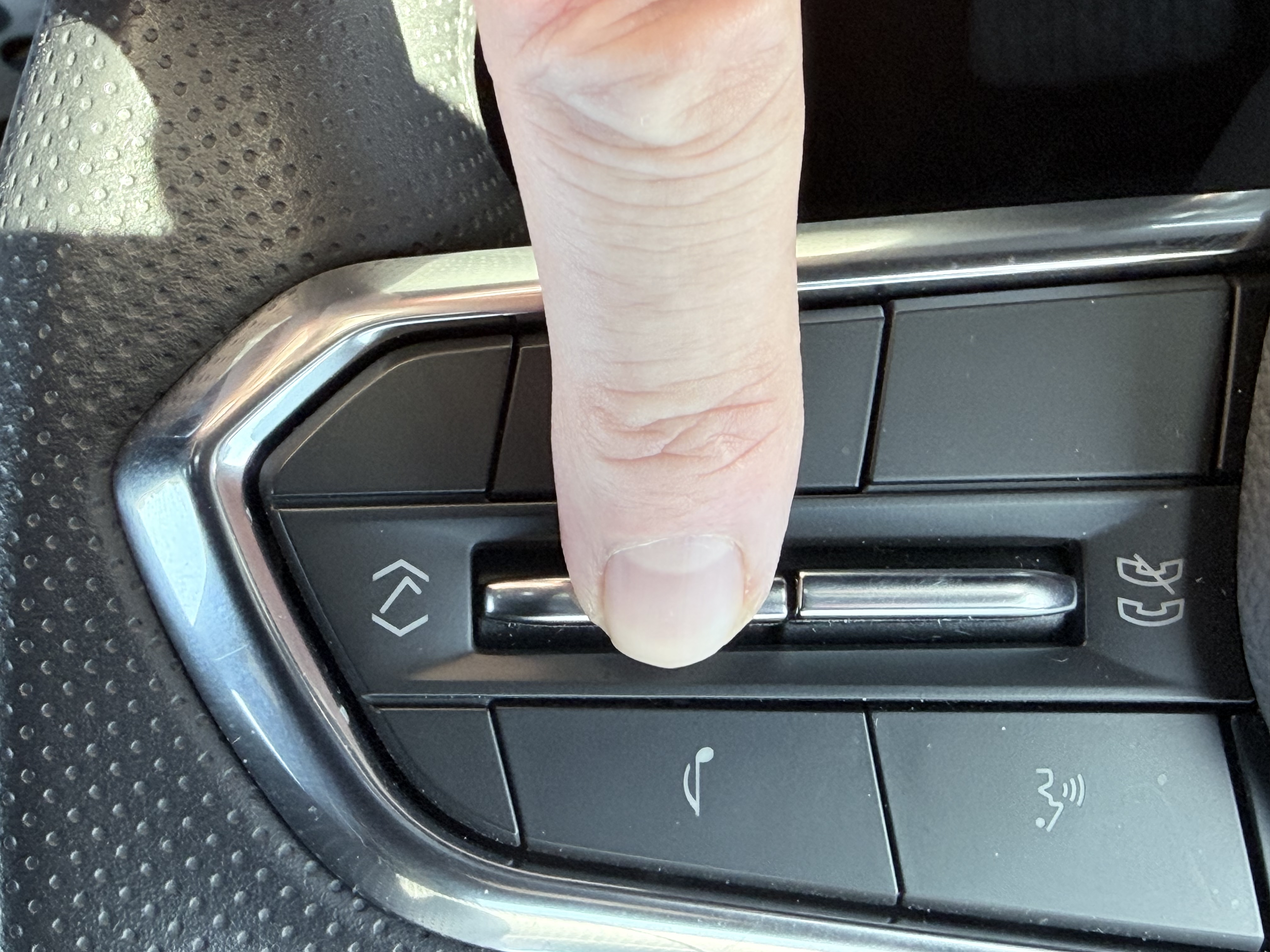 photo of Equinox wheel checkmark button with finger pressing it